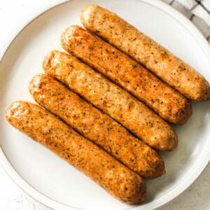 air fryer chicken sausage on the plate