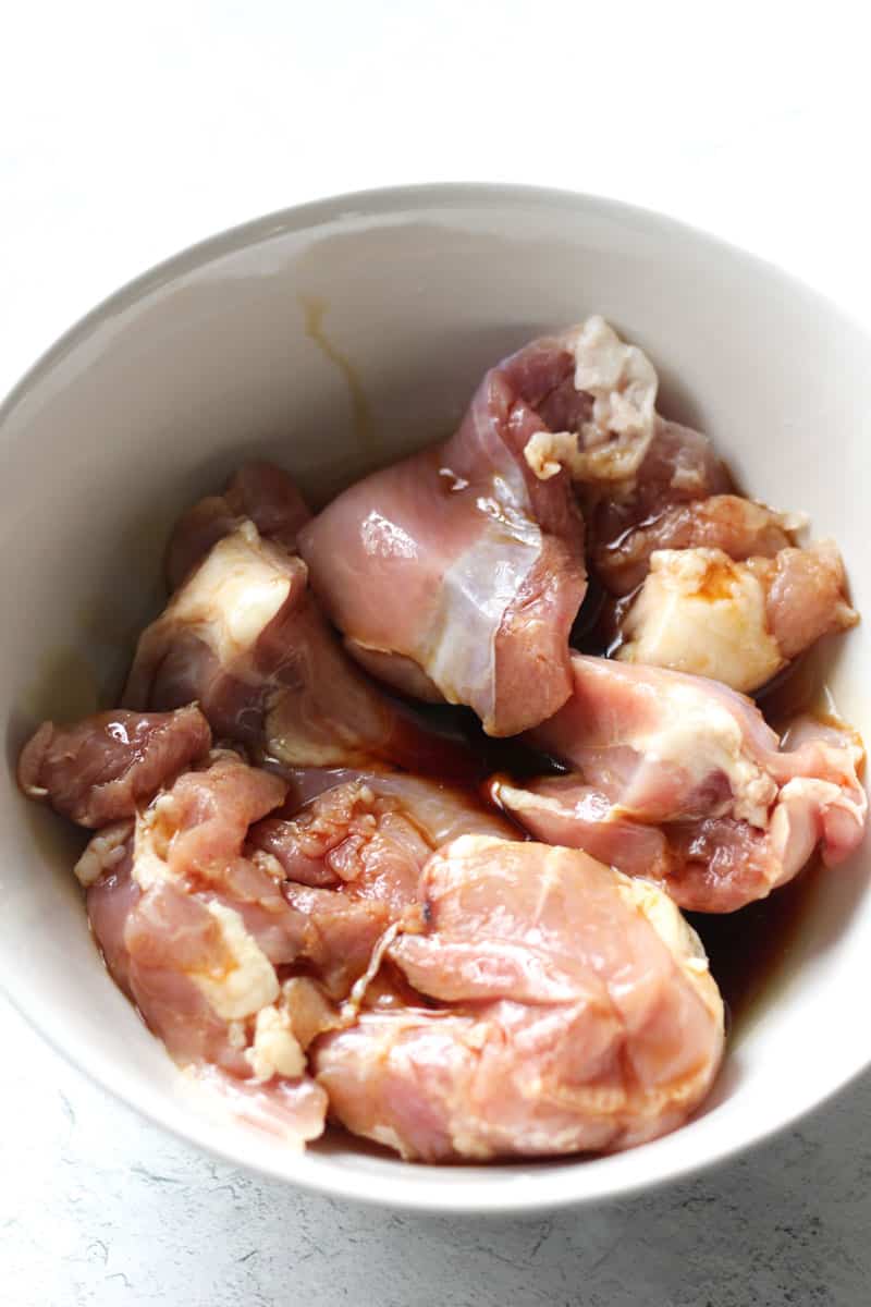 marinating chicken thighs with teriyaki sause