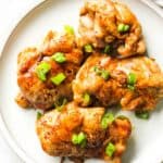 air fryer teriyaki chicken thighs on the plate