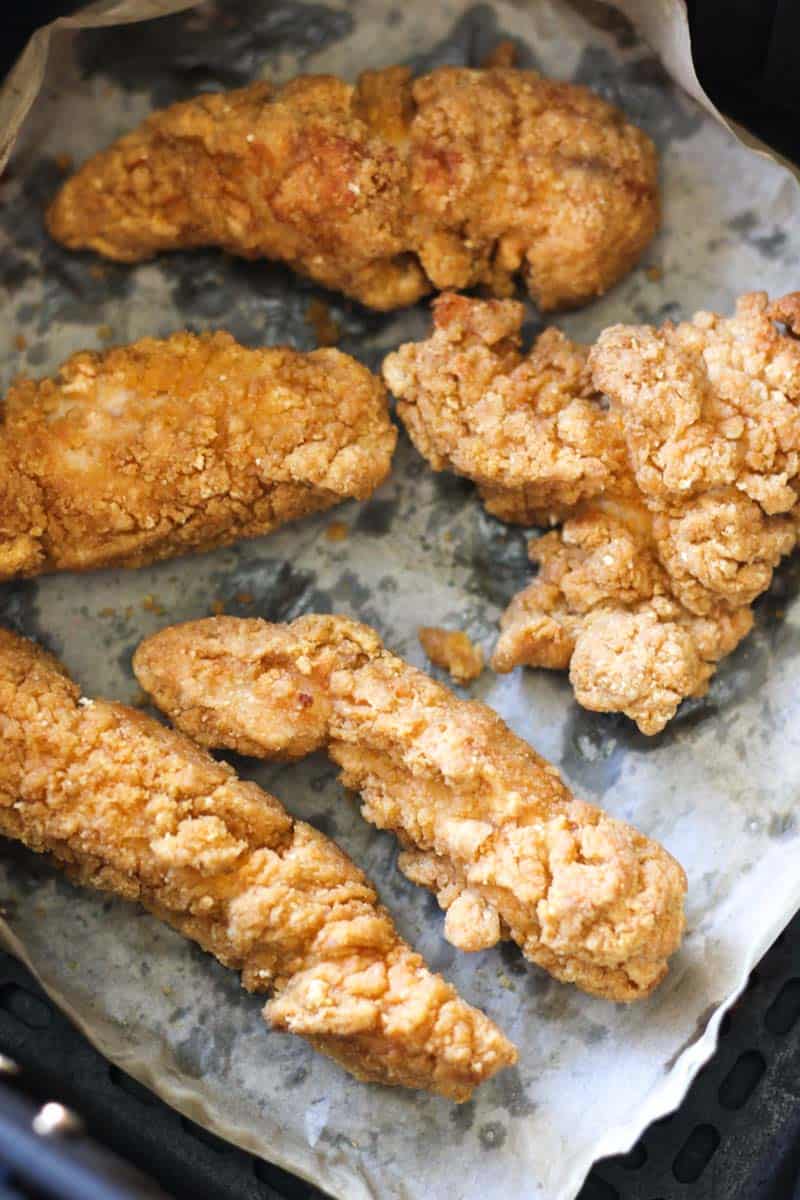 uncooked breaded chicken strips