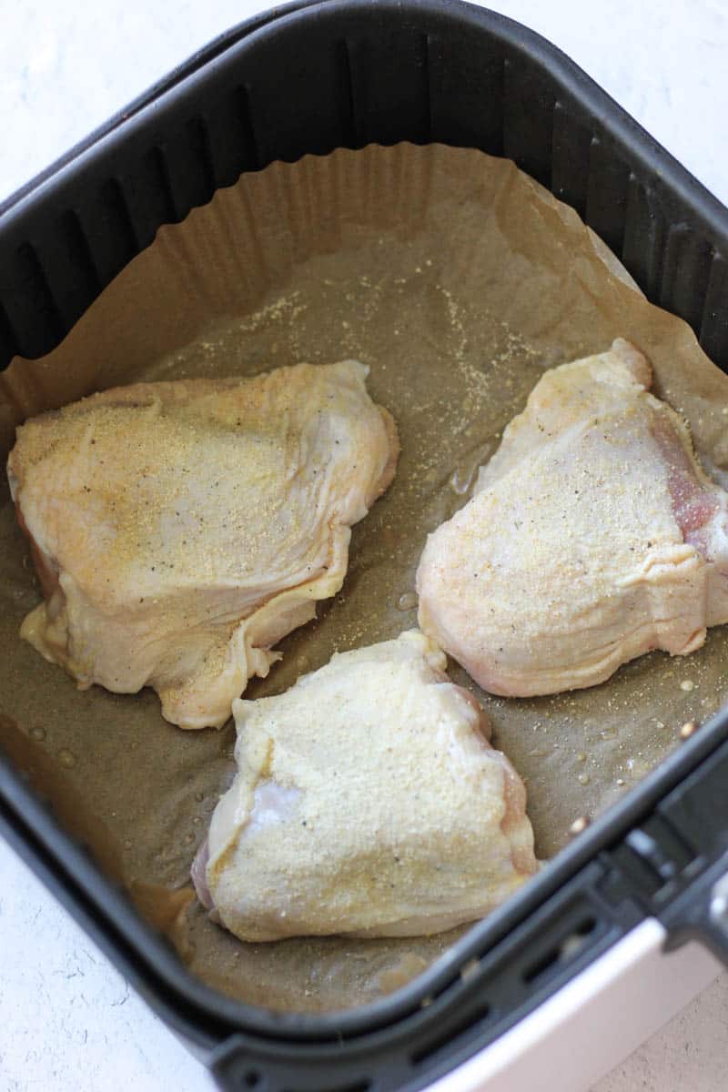 seasoned chicken thighs before cooking